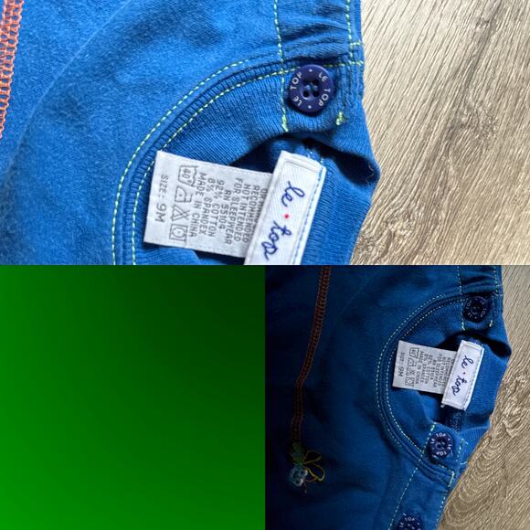 Le Top Frog Romper - Size 9 Months - Color Block Design - Picture 7 of 7